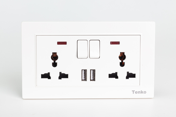 Ổ Cắm Điện Âm Tường Tích Hợp Cổng USB TK-TT-126