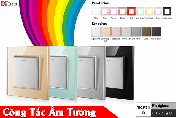 Công Tắc – Ổ Cắm Âm Tường Mặt Kính Cường Lực Tenko Tk-F71-D