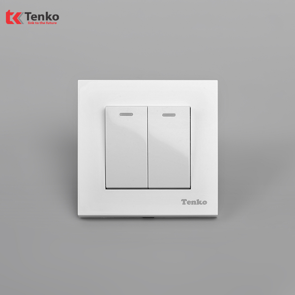 Công Tắc Điện Đôi 2 Nút Âm Tường Cao Cấp TK-TT-02