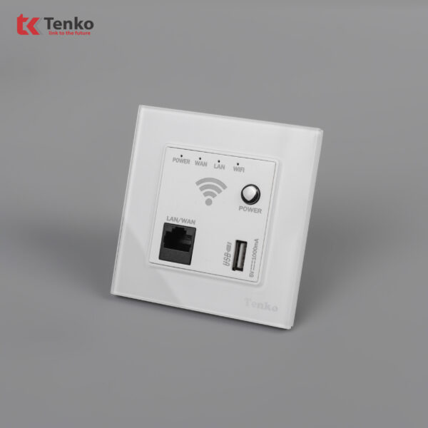 WIFI Âm Tường Mặt Kính Cường Lực Tích Hợp Cổng USB 300mbps TK-F71-D-69 Trắng