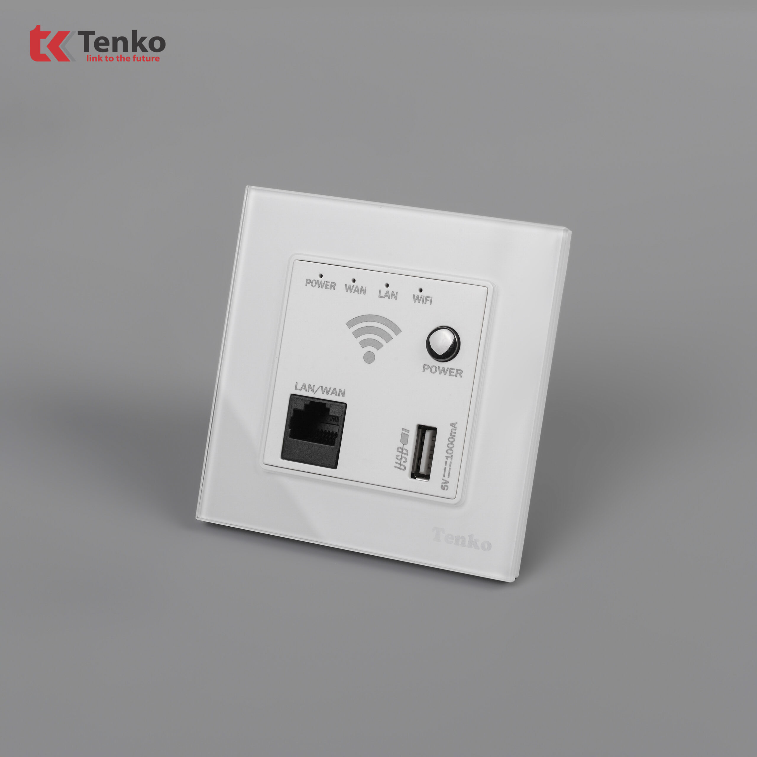 WIFI Âm Tường Mặt Kính Cường Lực Tích Hợp Cổng USB 300mbps TK-F71-D-69 Trắng