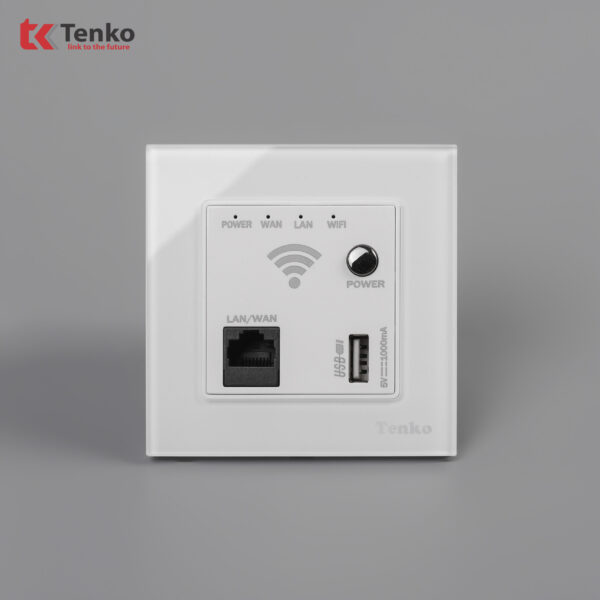 WIFI Âm Tường Mặt Kính Cường Lực Tích Hợp Cổng USB 300mbps TK-F71-D-69 Trắng