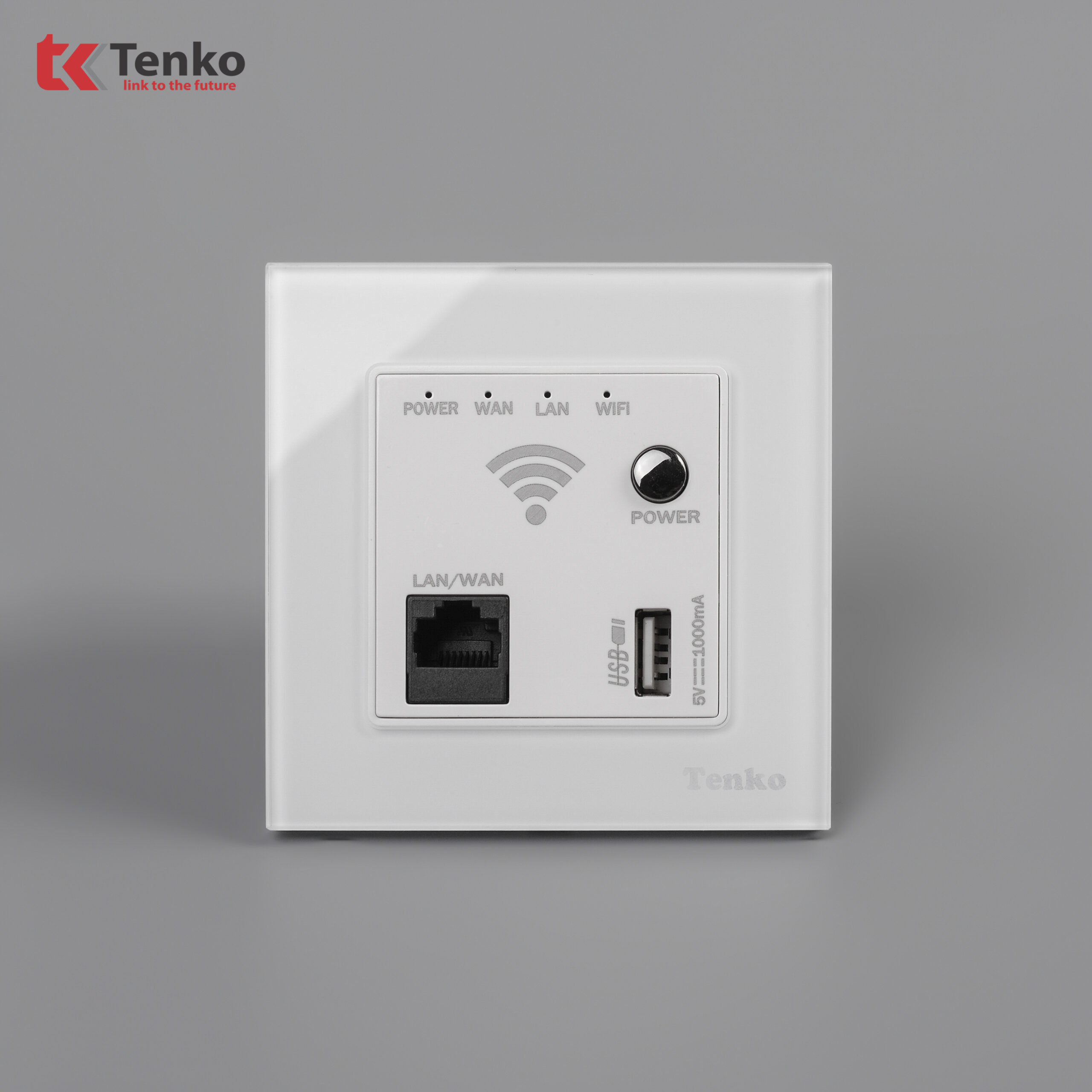 WIFI Âm Tường Mặt Kính Cường Lực Tích Hợp Cổng USB 300mbps TK-F71-D-69 Trắng