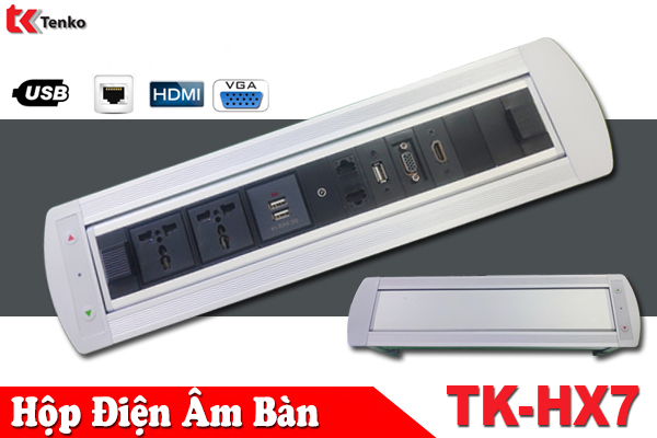Hộp Điện Âm Bàn Xoay 180 Độ – Tích Hợp Cổng HDMI-LAN-USB TK-HX7