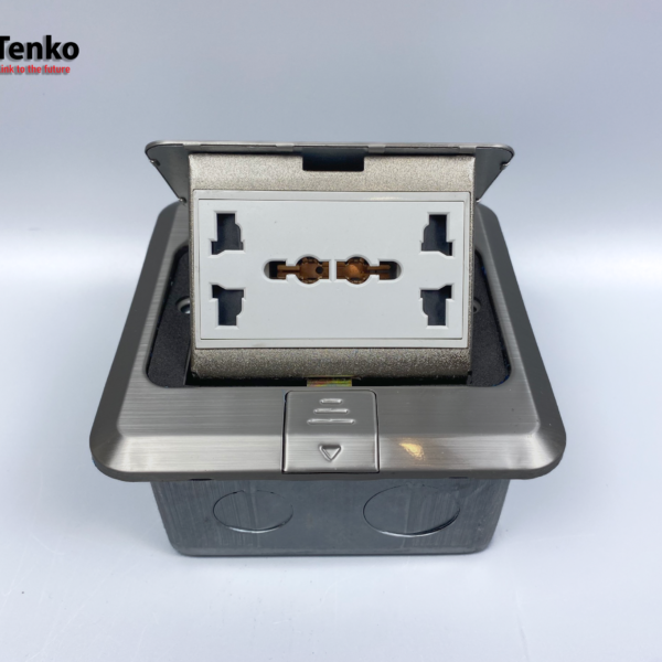 Ổ Cắm Điện Âm Sàn 3 Chấu Trắng Bạc Tenko TK-J02-13 Sliver
