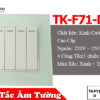Công tắc vuông 4 hạt kính cường lực cao cấp tenko tk-f71-d-04