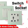 công tắc ổ cắm vuông mặt kính cường lực chống xước cao cấp tenko tk-f71-d mint mode