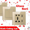công tắc ổ cắm có usb mặt kính cường lực cao cấp tenko tk-f71-d màu vàng gold