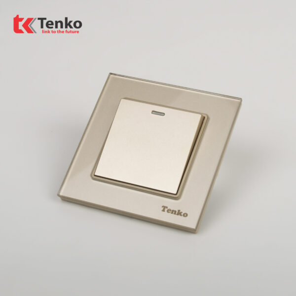 Công Tắc Điện Vuông Mặt Kính Cường Lực Chống Xước Tenko TK-F71D-01 Vàng