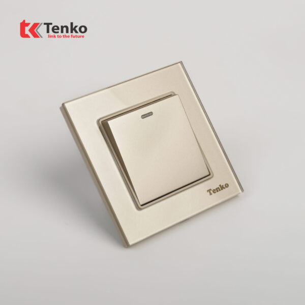 Công Tắc Điện Vuông Mặt Kính Cường Lực Chống Xước Tenko TK-F71D-01 Vàng