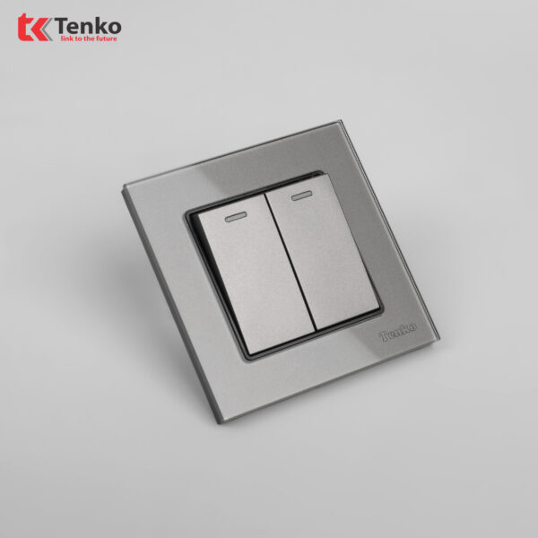 Công Tắc Điện Âm Tường Mặt Kính Cường Lực Chống Xước Tenko TK-F71D-02 Xám