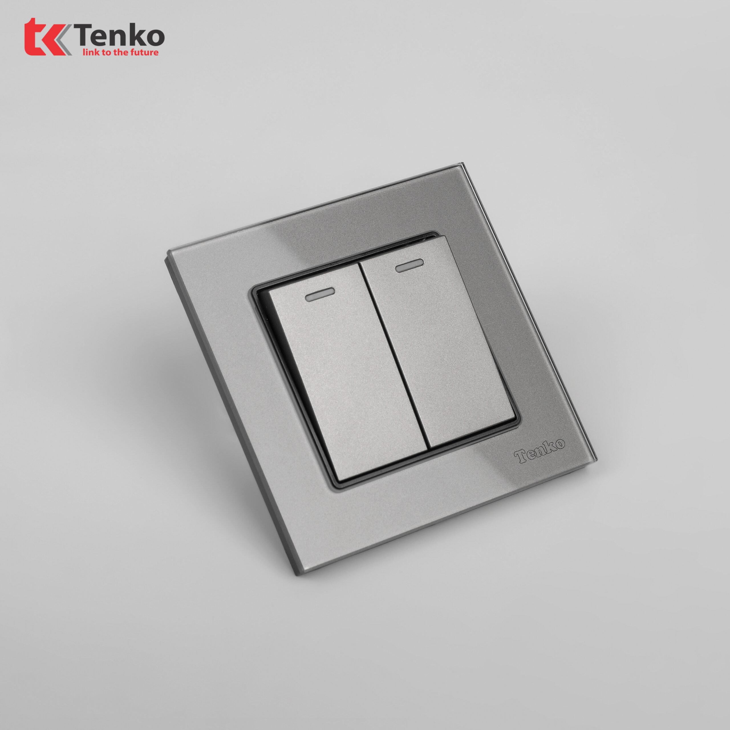 Công Tắc Điện Âm Tường Mặt Kính Cường Lực Chống Xước Tenko TK-F71D-02 Xám
