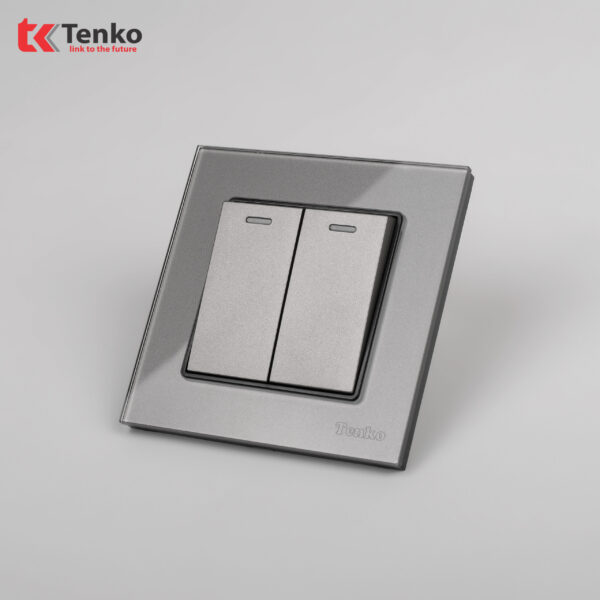 Công Tắc Điện Âm Tường Mặt Kính Cường Lực Chống Xước Tenko TK-F71D-02 Xám
