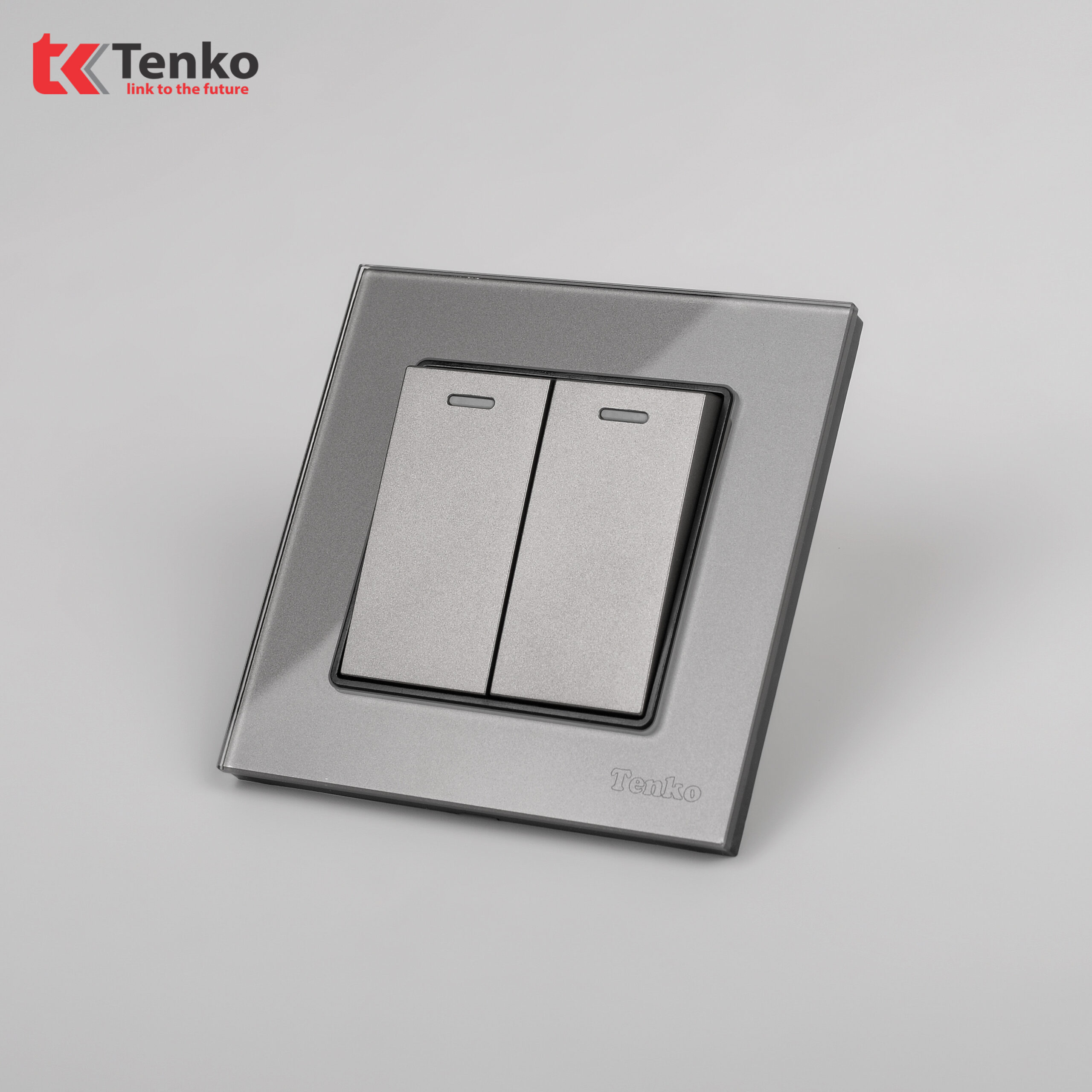 Công Tắc Điện Âm Tường Mặt Kính Cường Lực Chống Xước Tenko TK-F71D-02 Xám