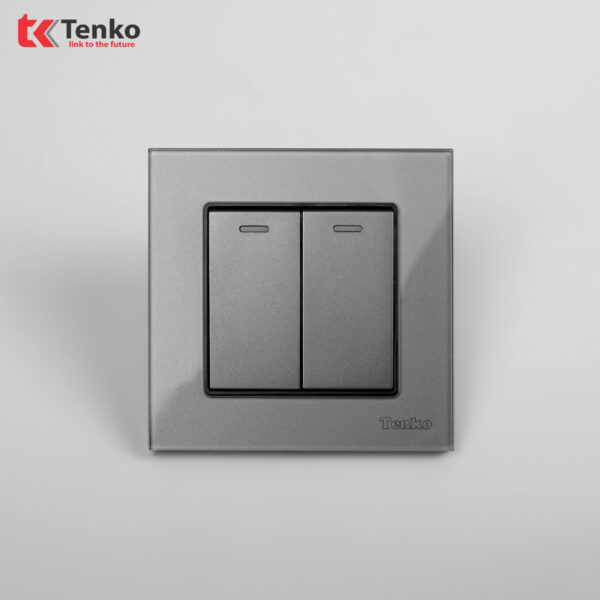 Công Tắc Điện Âm Tường Mặt Kính Cường Lực Chống Xước Tenko TK-F71D-02 Xám
