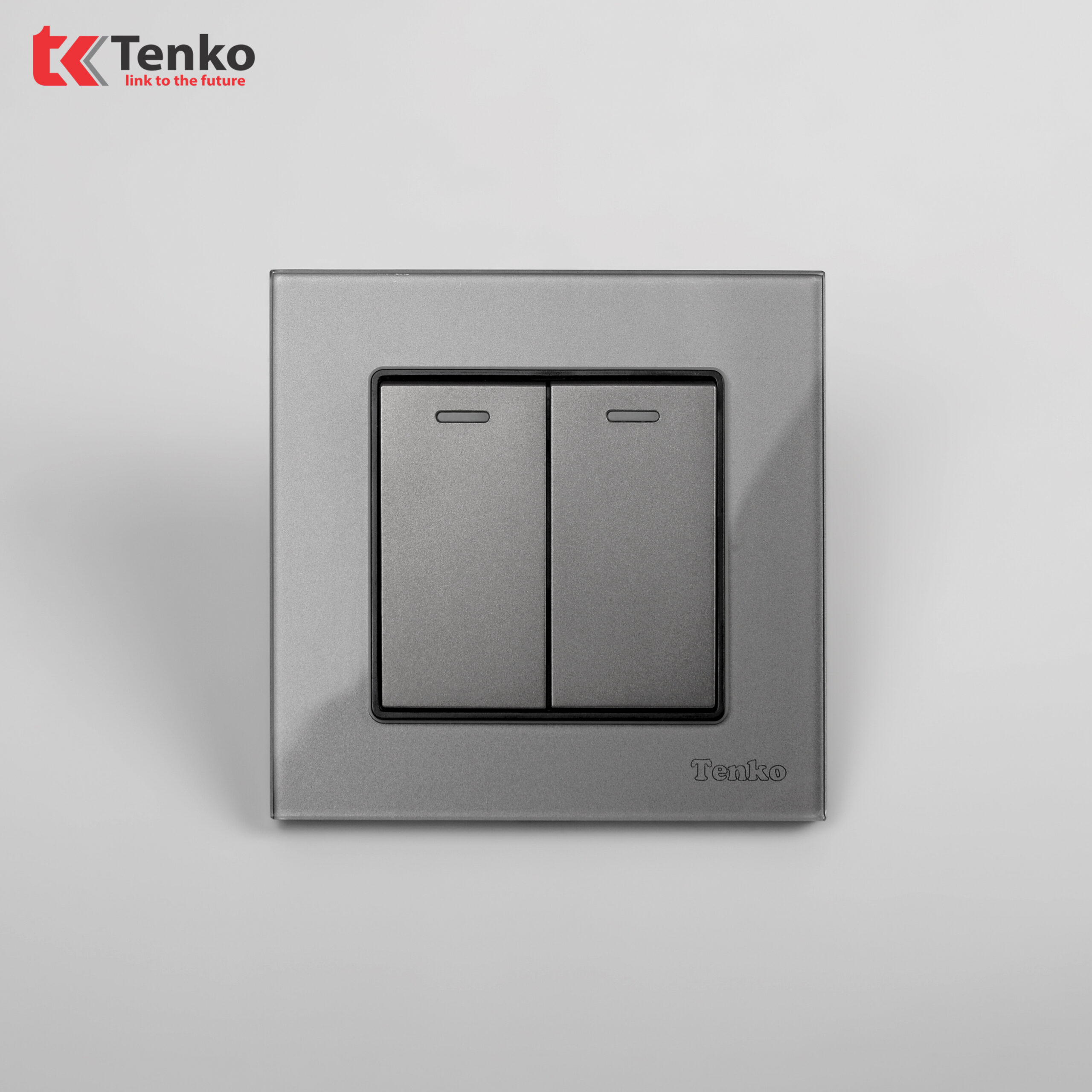 Công Tắc Điện Âm Tường Mặt Kính Cường Lực Chống Xước Tenko TK-F71D-02 Xám
