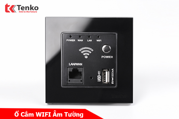 Bộ Khuyếch Đại WIFI Âm Tường Mặt Kính Cường Lực Chuẩn 300Mbps TK-F71D-69 Màu Đen