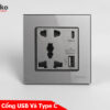 Ổ căm có cổng USB và Type C