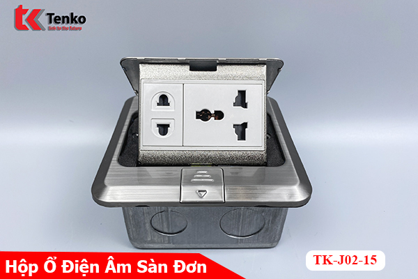 Ổ Cắm Điện Âm Sàn Thông Dụng Hợp Kim Nhôm Tenko TK-J02-15 Màu Bạc