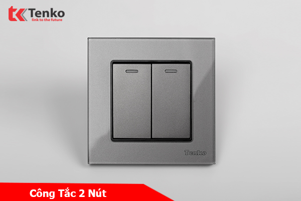 Công Tắc Điện Âm Tường Mặt Kính Cường Lực Chống Xước Tenko TK-F71D-02 Xám