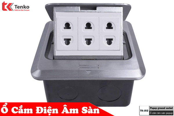 Ổ Điện Âm Sàn Lỗ Cắm Thông Dụng Chất Liệu Nhôm Cao Cấp Tenko TK-J02-12