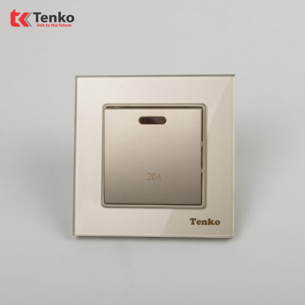 Công Tắc 20A Cho Bình Nóng Lạnh Điều Hòa Mặt Kính Cường Lực TK-F71D-87 Vàng