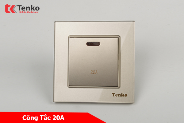 Công Tắc 20A Cho Bình Nóng Lạnh Điều Hòa Mặt Kính Cường Lực TK-F71D-87 Vàng
