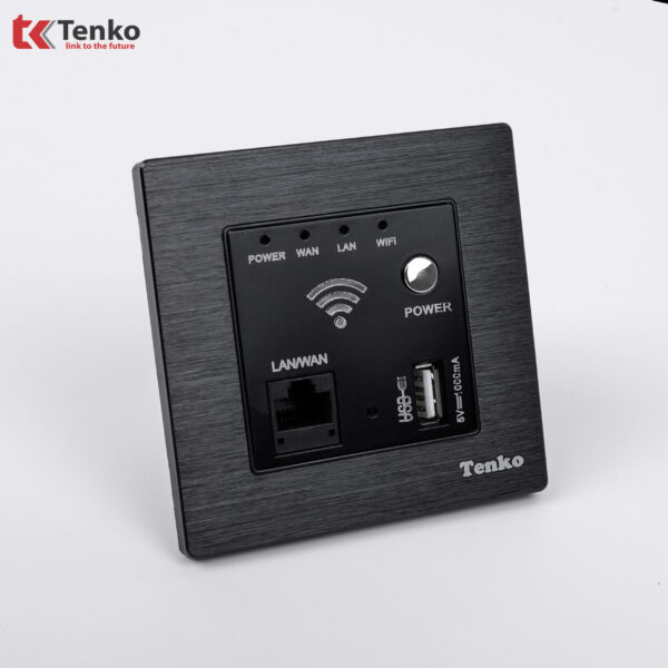 Bộ Phát WIFI Âm Tường Mặt Nhôm Phay Xước Tenko TK-F71-B-69 Màu Đen