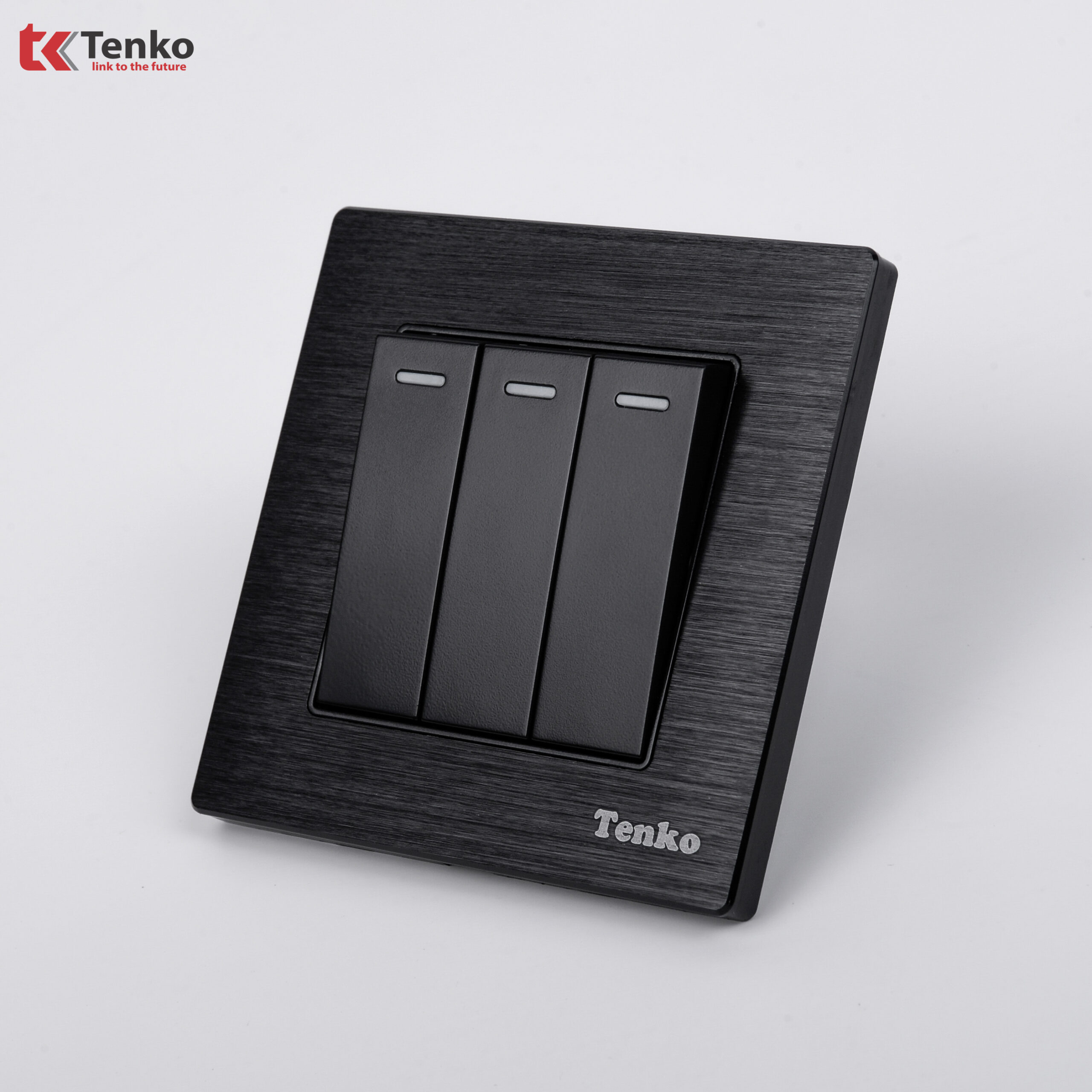 Công Tắc 3 Nút 1 Chiều Và 2 Chiều Nhôm Phay TK-F71-B-03 Đen