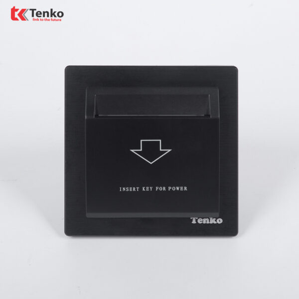 Công Tắc Thẻ Từ 40A cho Khách Sạn – Khu Nghỉ Dường Cao Cấp Mặt Nhôm Phay Tenko TK-F71-B-66 Đen