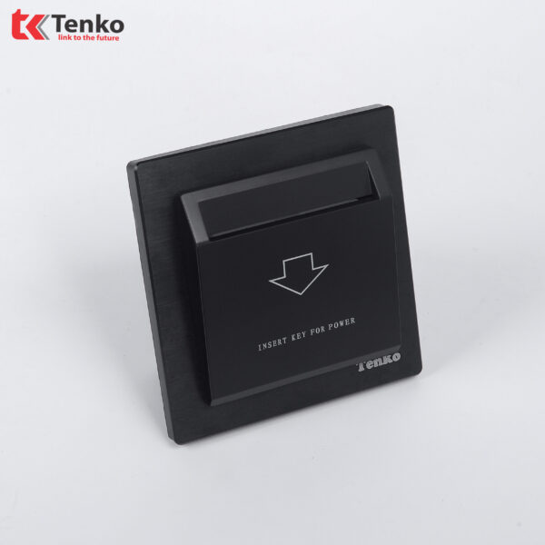 Công Tắc Thẻ Từ 40A cho Khách Sạn – Khu Nghỉ Dường Cao Cấp Mặt Nhôm Phay Tenko TK-F71-B-66 Đen