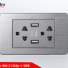 Ổ cắm đôi 3 chấu + USB TK-C7-045