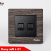2 ổ mạng LAN + điện thoại mặt vân gỗ đa dụng
