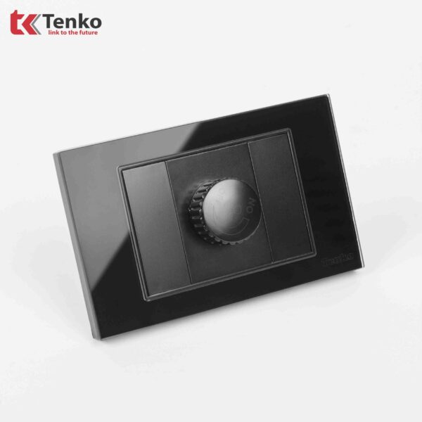 Chiết Áp Quạt Điện Âm tường Mặt Kính Cường Lực Đen TENKO TK-C18-086