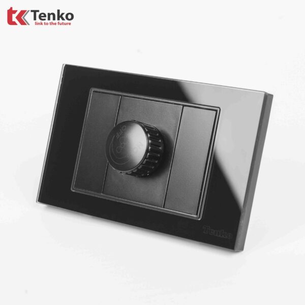 Chiết Áp Quạt Điện Âm tường Mặt Kính Cường Lực Đen TENKO TK-C18-086