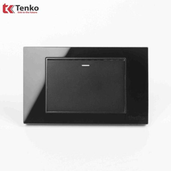 Công Tắc Điện 1 Nút Âm tường Mặt Kính Cường Lực TENKO TK-C18-01 Đen