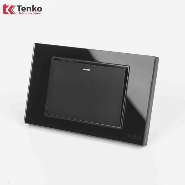 Công Tắc Điện 1 Nút Âm tường Mặt Kính Cường Lực TENKO TK-C18-01 Đen