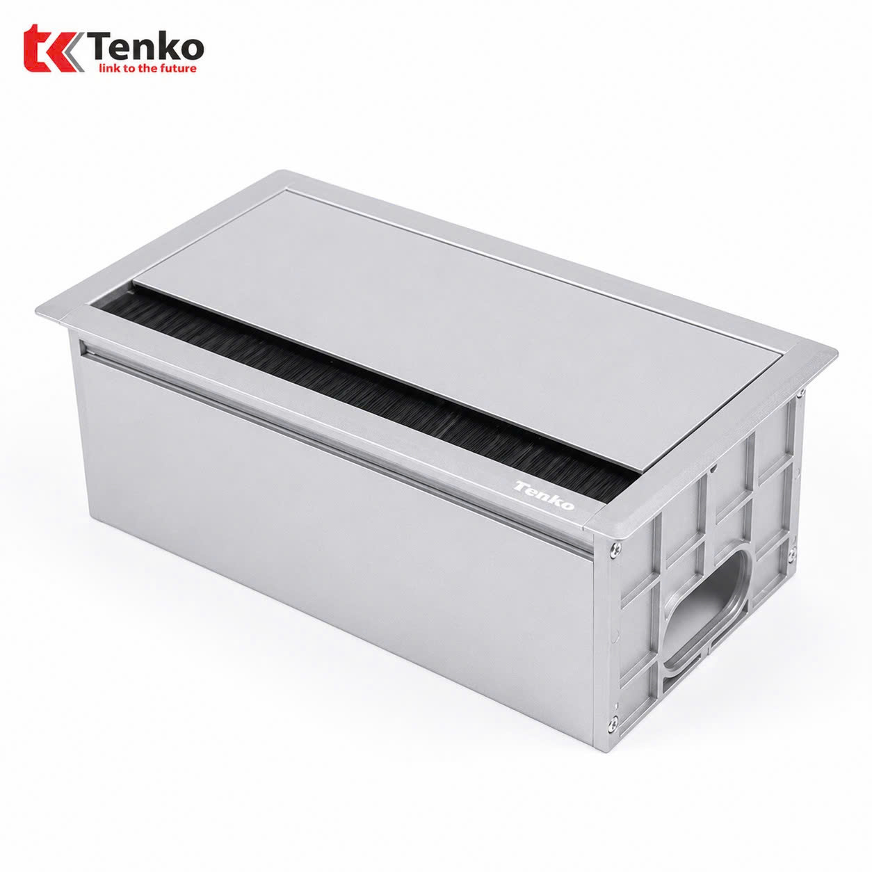 Hộp Điện Nhôm Âm Bàn Phòng Họp – Ổ Điện Âm Bàn 2 Module Ổ Cắm TENKO TK-AB2S