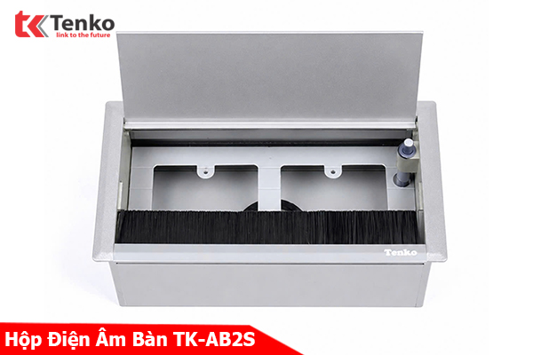 Hộp Điện Nhôm Âm Bàn Phòng Họp – Ổ Điện Âm Bàn 2 Module Ổ Cắm TENKO TK-AB2S