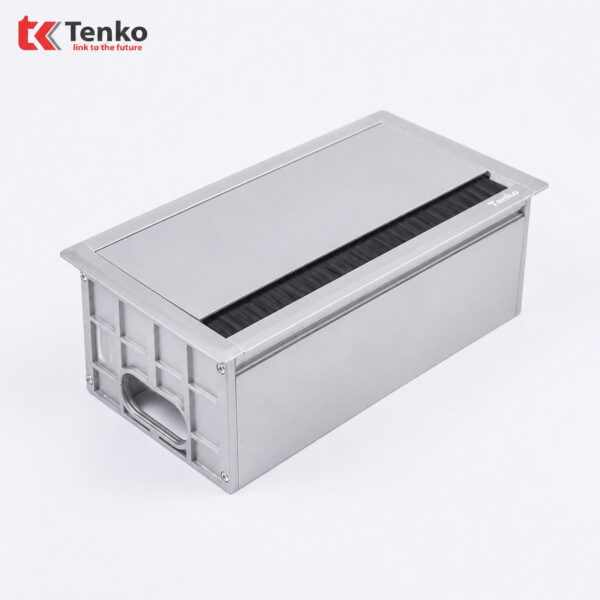 Hộp Điện Nhôm Âm Bàn Phòng Họp – Ổ Điện Âm Bàn 2 Module Ổ Cắm TENKO TK-AB2S