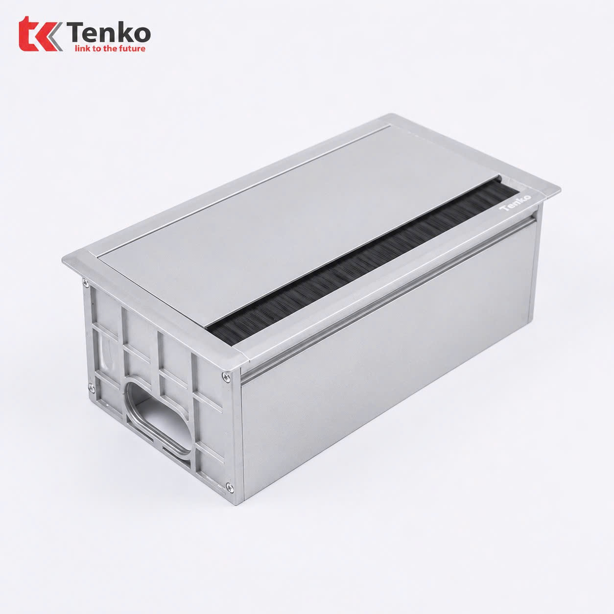 Hộp Điện Nhôm Âm Bàn Phòng Họp – Ổ Điện Âm Bàn 2 Module Ổ Cắm TENKO TK-AB2S