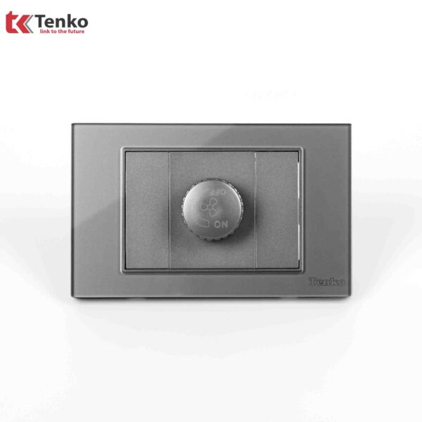 Chiết Áp Quạt Điện Âm tường Mặt Kính Cường Lực Xám TENKO TK-C18-085