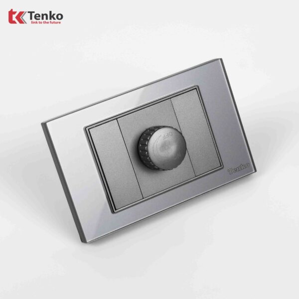 Chiết Áp Quạt Điện Âm tường Mặt Kính Cường Lực Xám TENKO TK-C18-085