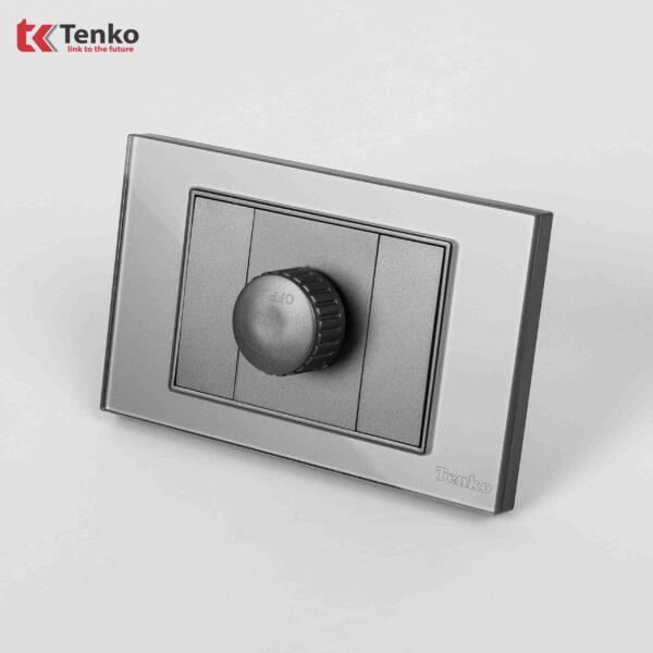 Chiết Áp Quạt Điện Âm tường Mặt Kính Cường Lực Xám TENKO TK-C18-085