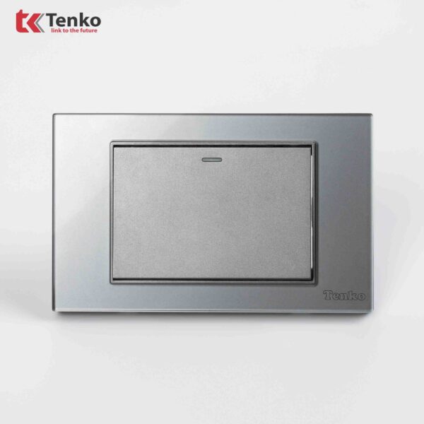 Công Tắc Điện Âm tường Mặt Kính Cường Lực Xám TENKO TK-C18-01 Xám