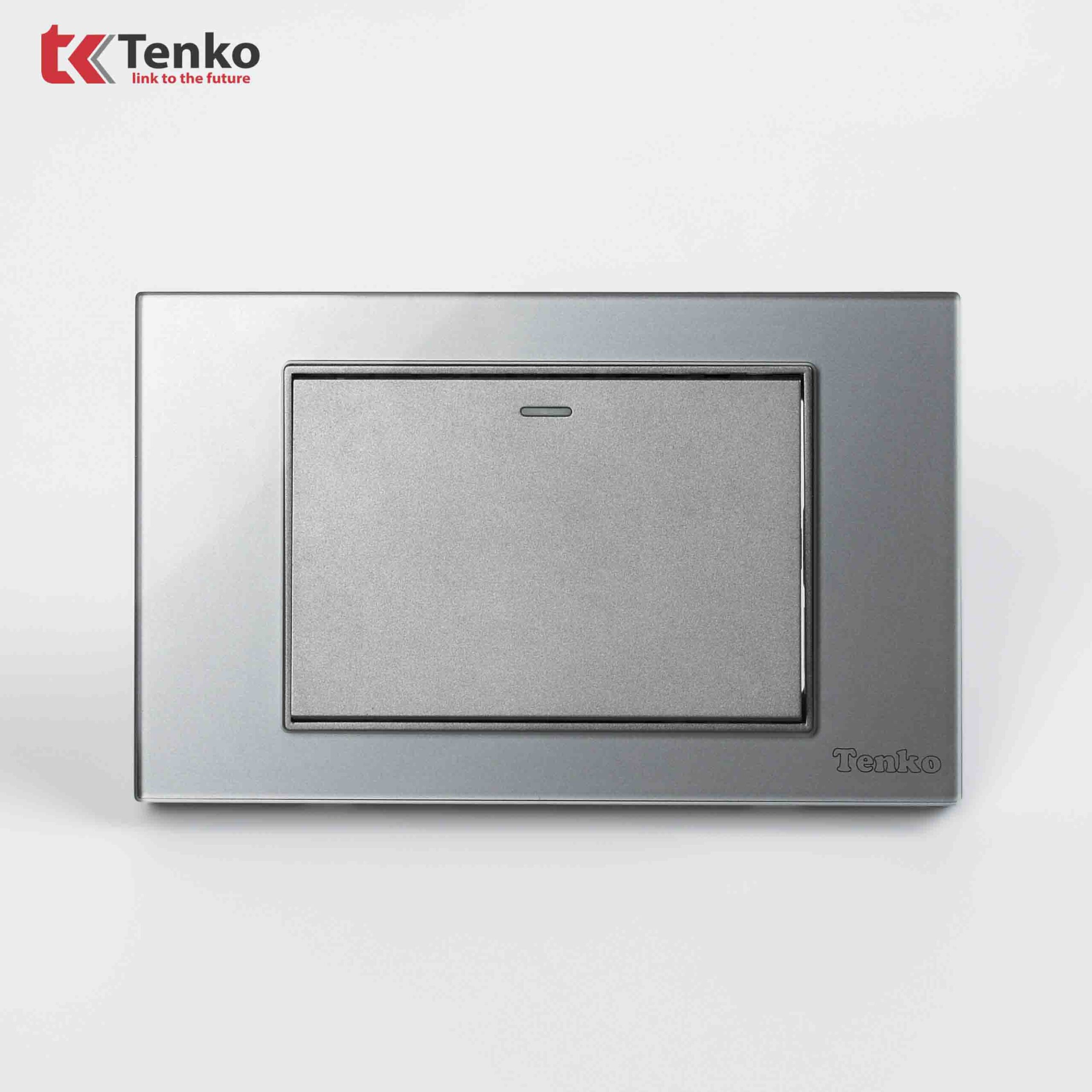 Công Tắc Điện Âm tường Mặt Kính Cường Lực Xám TENKO TK-C18-01 Xám
