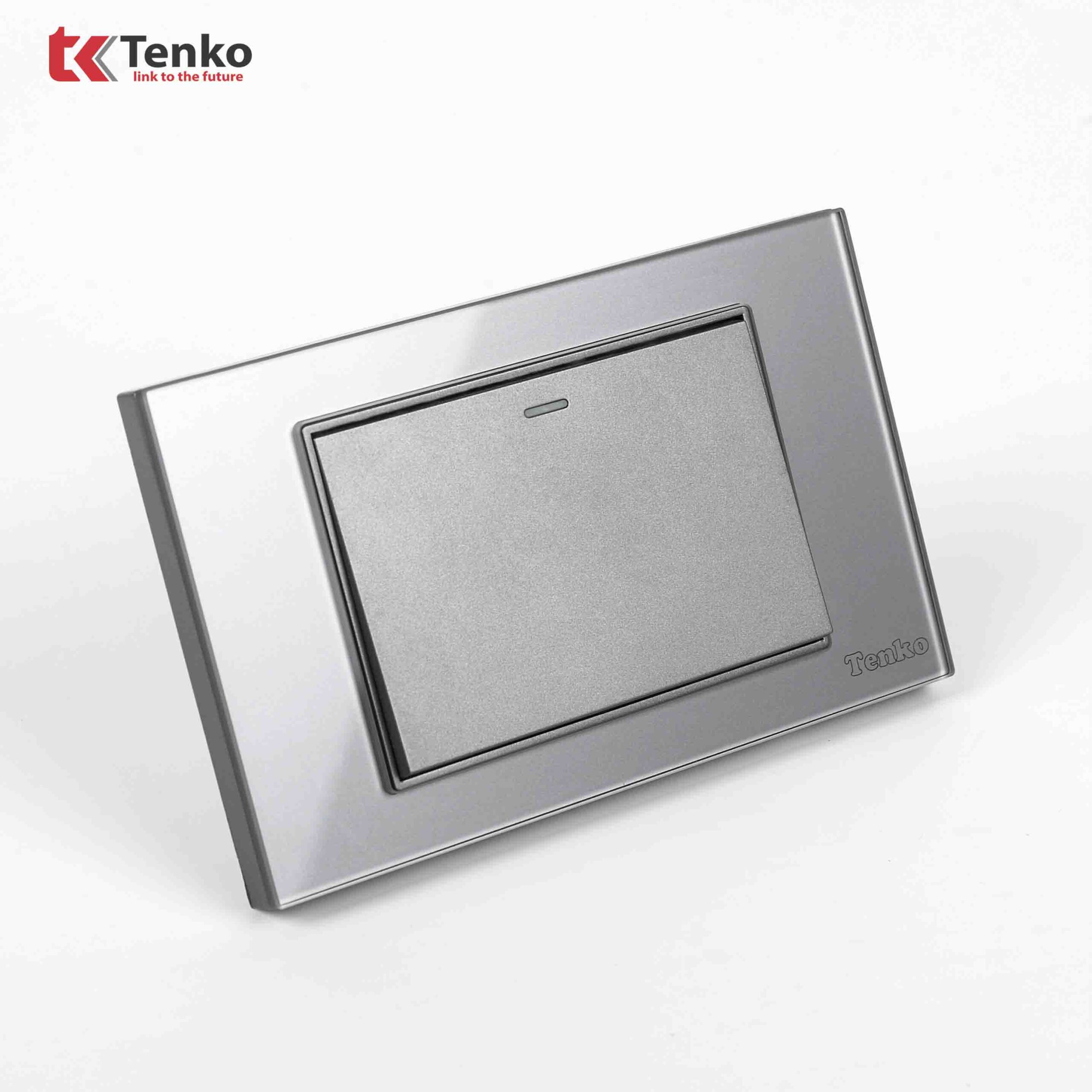 Công Tắc Điện Âm tường Mặt Kính Cường Lực Xám TENKO TK-C18-01 Xám