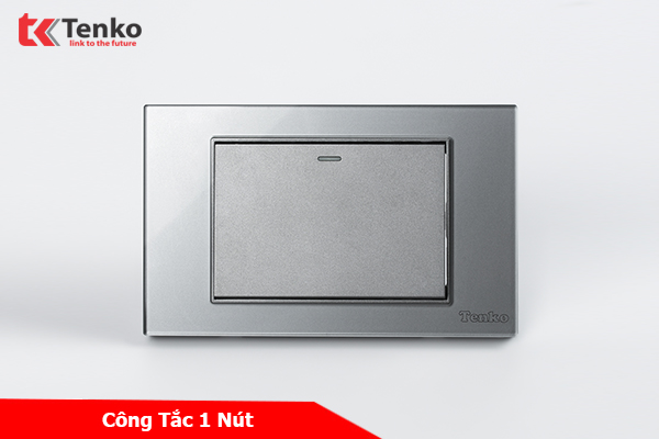 Công Tắc Điện Âm tường Mặt Kính Cường Lực Xám TENKO TK-C18-01 Xám