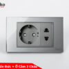 Ổ cắm chuẩn đức + ổ cắm 2 chấu