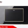 Công tắc 1 nút mặt kính cường lực đen viền vàng Tenko TK-C18B-01